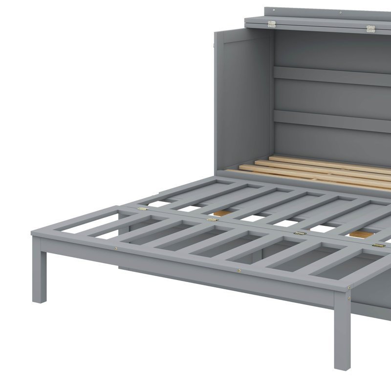 Grand lit escamotable minimaliste de taille grand, gris