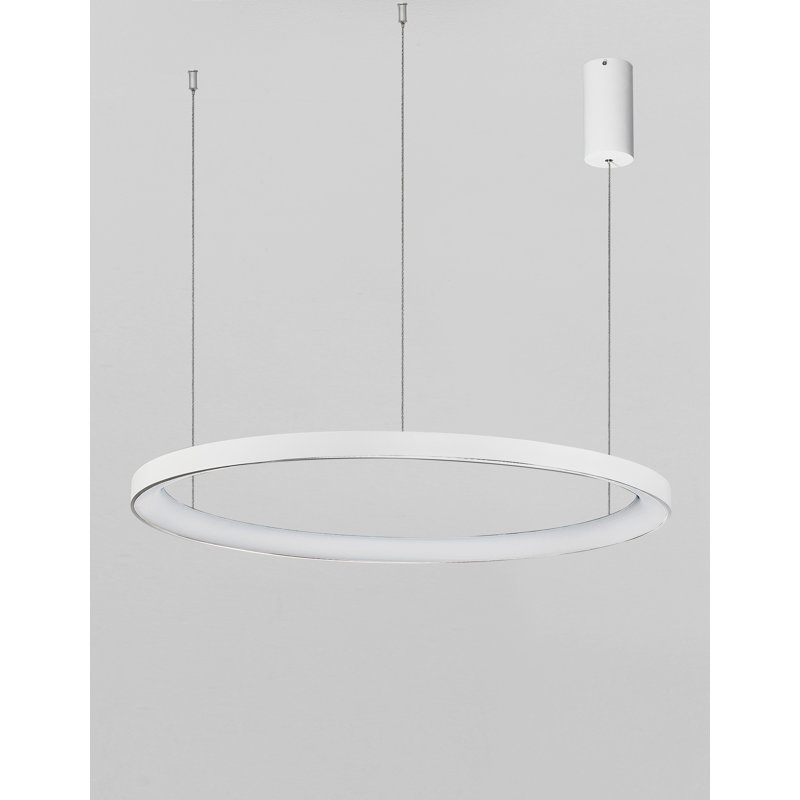 1 - Light LED Single Pendant, 3.5cm H x 78cm W x 78cm D, White