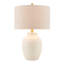 Lampe de table en céramique de 53 cm avec abat-jour cylindrique en tissu beige