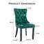 Chaise de salle à manger en velours capitonnée avec pieds en bois massif (ensemble de 6)-983480935