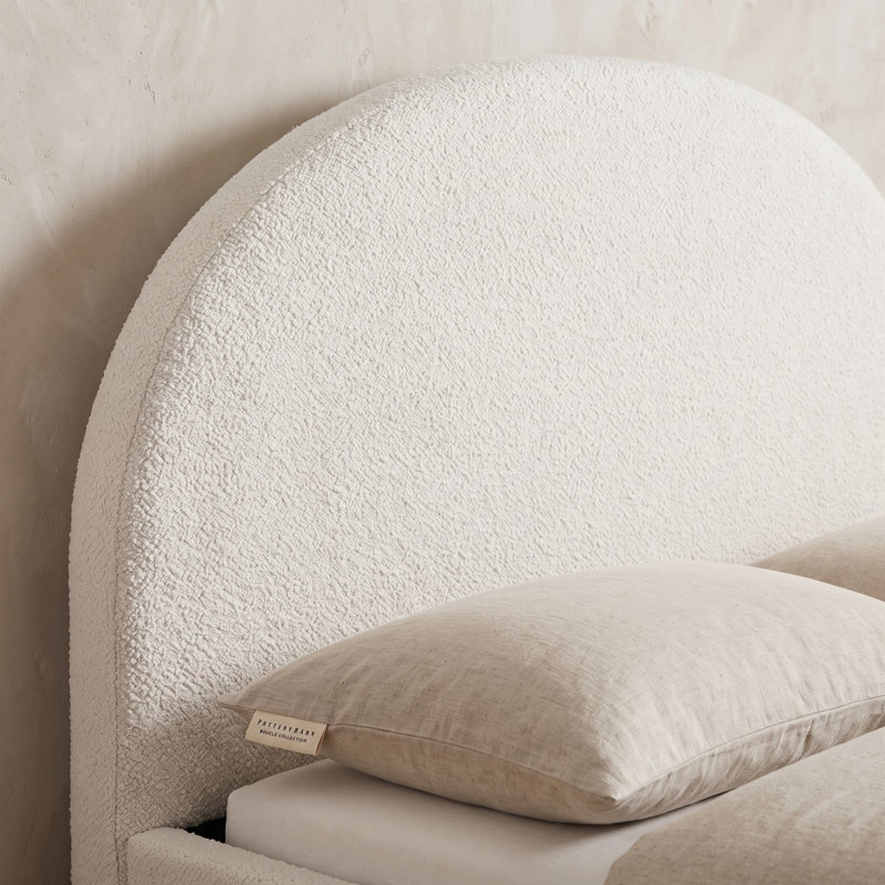 Structure de lit rembourrée, Lit double, Ivory