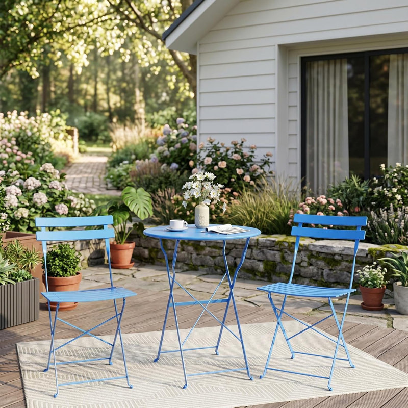 Patio Dining Set, Blue, Blue, Blue