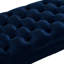 Chaise longue en velours bleu marine avec pieds en bois-1777906992