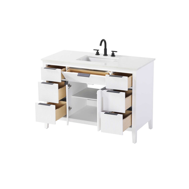 Meuble-lavabo simple 48 po blanc, Blanc, 48"