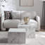 Faux Marble Nesting Coffee Tables - Set of 2 Modern Square Side Tables for Living Room, No Assembly Needed,Marble White-1455935546