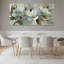 Ensemble de 3 tableaux muraux sur toile tendue représentant des fleurs de magnolia bleu-1430381318