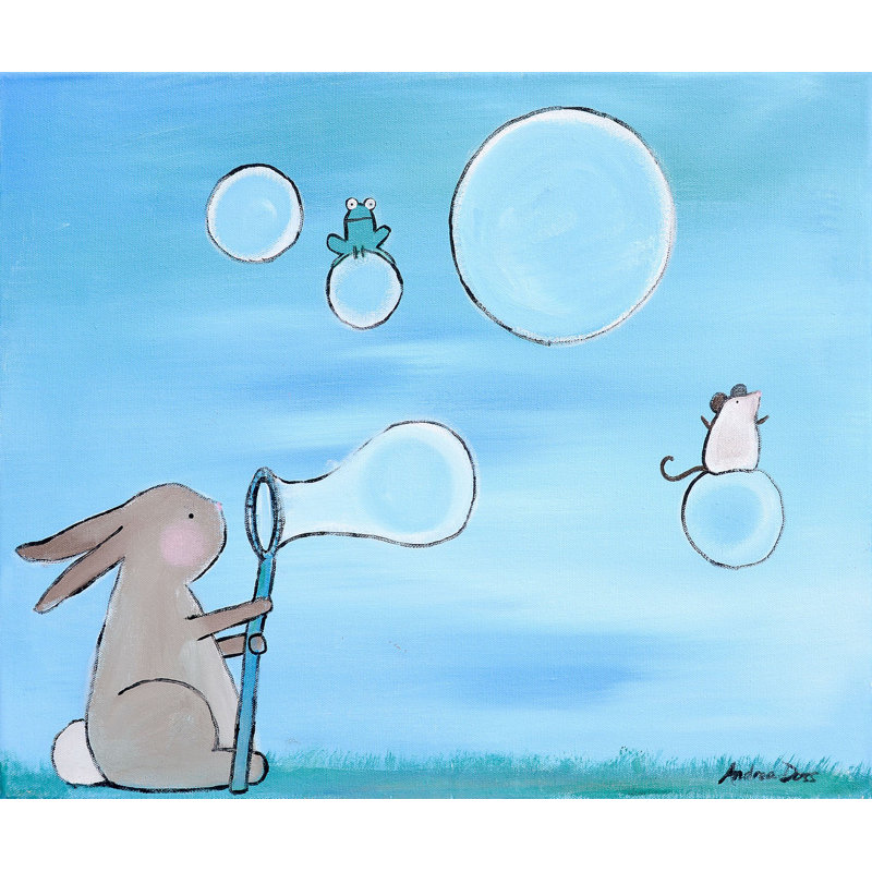 «Bunny Bubbles» par Andrea Doss, reproduction sur toile tendue, null