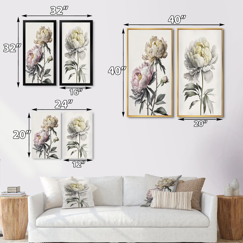 «Dahlia Flower», 2 pièces sur toile, Toile tendue, H 32 po x l 32 po