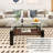 Fraiya Rectangle Coffee Table with Tempered Glass & MDF Storage Shelf, Modern Living Room or Office Center Table-1751855674-1752602304