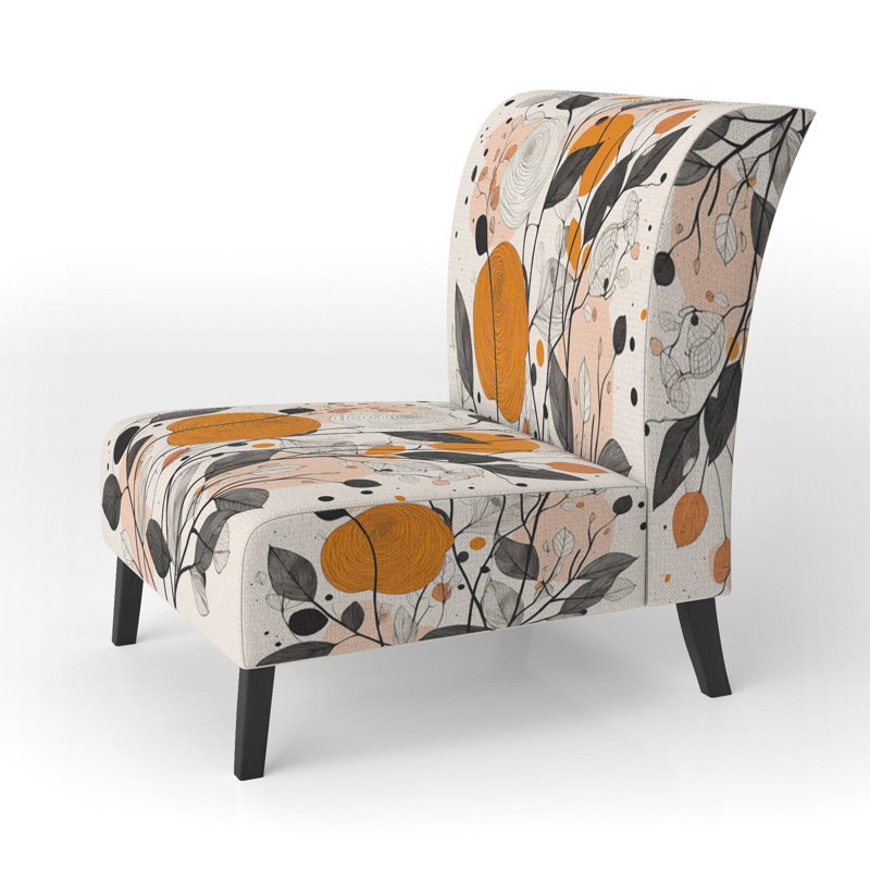 Chaise d'appoint rétro botanique Illustration de fleurs sauvages en terre cuite rétro