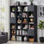 Étagère de rangement de 47 po avec 12 cubes et 2 tiroirs en tissu, bibliothèque en bois rustique noyer et vitrine pour bureau, chambre à coucher, salon et bureau, individuel-481928810-481928811-481928822