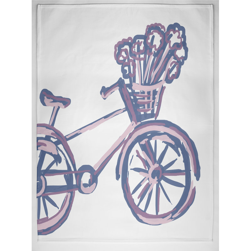 Figaro Plain Weave / Muslin Throw Blanket, Blue/Pink