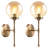 16" Glass Globe Wall Sconce, Mid Century Vintage Wall Light, Modern Wall Lamp with Amber Glass Shade, UL Listed, T45 Bulb Included-299814664