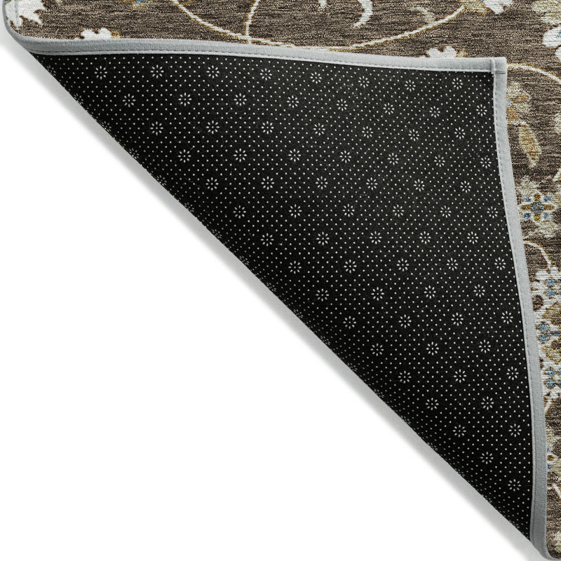 Tapis intérieur / extérieur marocain lavable 10 pi x 14 pi ivoire et gris chocolat