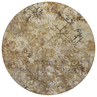Tapis rond beige 8 po