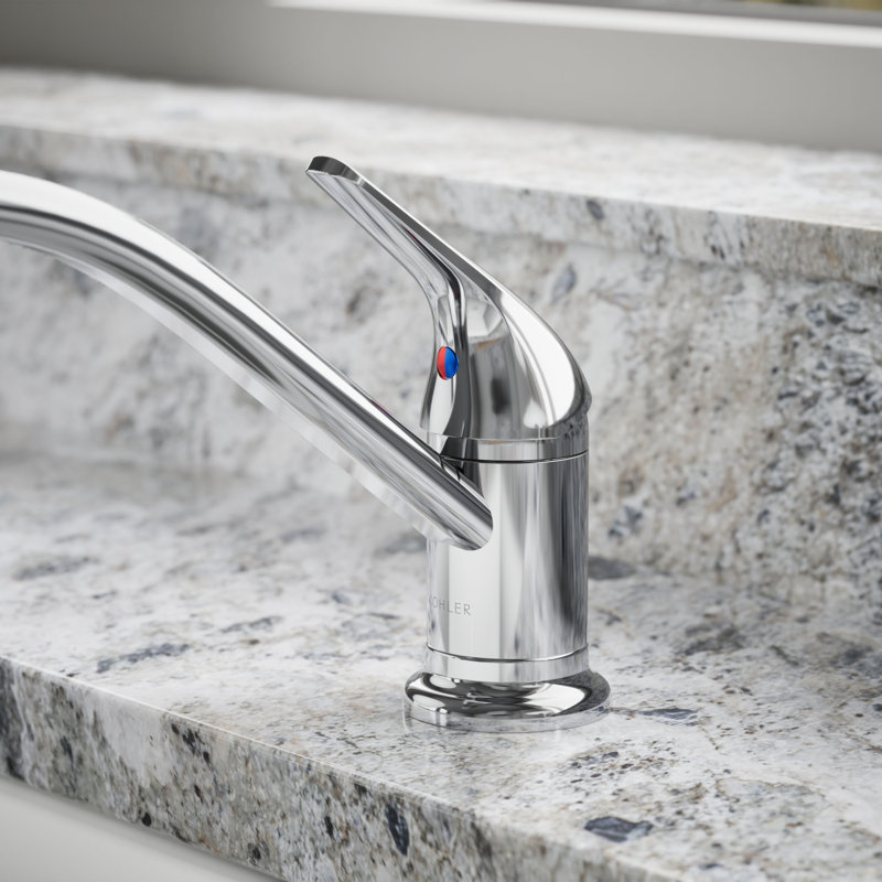 Single Handle Kitchen Faucet with Side Spray, Polished Chrome