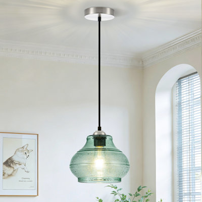 Berngar 1-light Pendant Light With Seed Glass