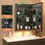 Armoire à pharmacie avec miroir DEL pour la salle de bain avec porte, désembuage, gradation, mode 3 couleurs-2004080870-1977350082
