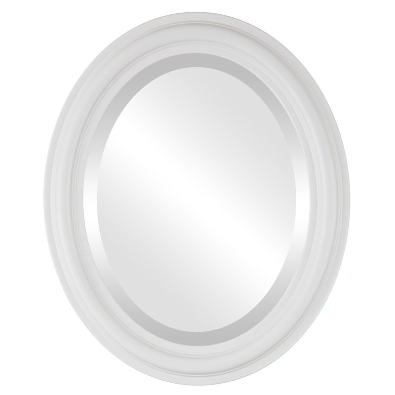 Miroir décoratif ovale moderne et biseauté Wivenhoe, H 19 po x l 15 po