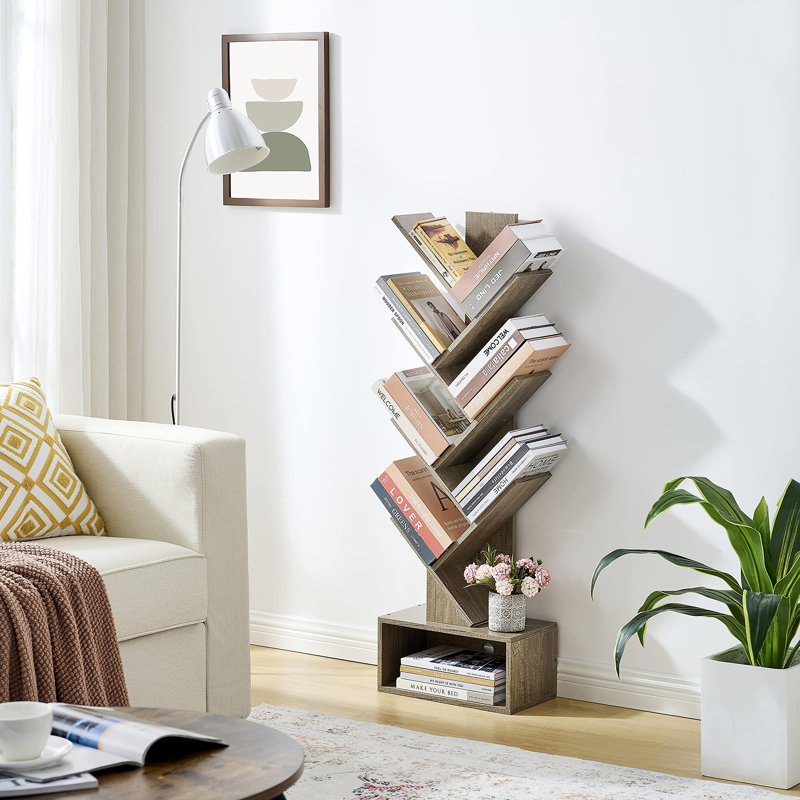Geometric Storage Bookcase, Greige