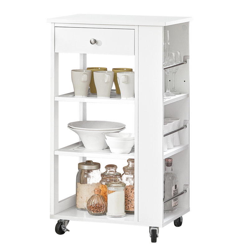Kamille Wood Kitchen Cart, White