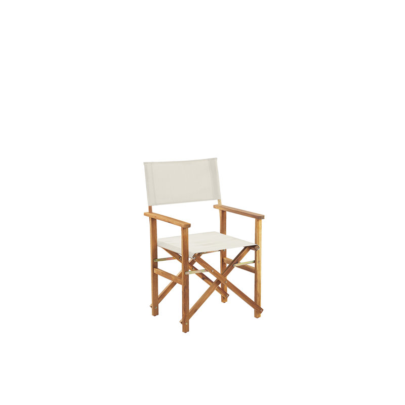 Freeburg Patio Dining Armchair with Cushion, White, Light Wood