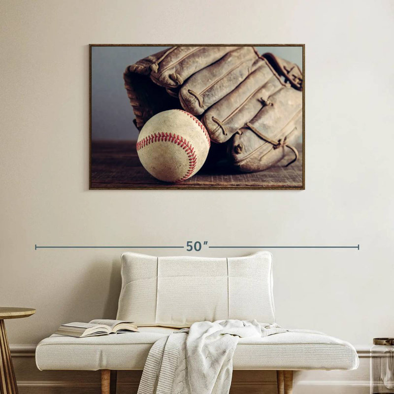 Souvenirs de baseball, Cadre flottant noyer, 40 po x 27 po
