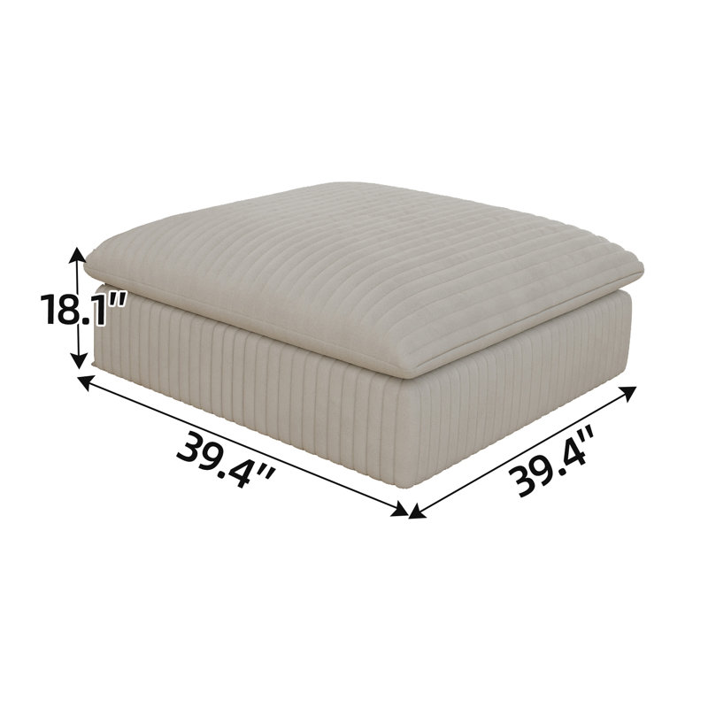 Repose-pieds moderne luxueux en tissu rembourré de plumes pour un confort de salon et des sièges polyvalents