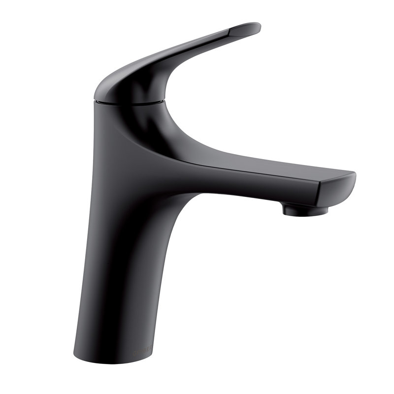 Lemora Single Hole Bathroom Faucet with Drain Assembly, Satin Black