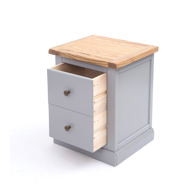 Conn 45 cm W Bedside Table, Grey/Brown