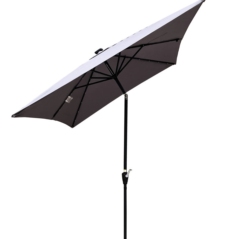 Parasol de piscine solaire 10 x 6,5 pi. Auvent, bloquant, manivelle facile et inclinable