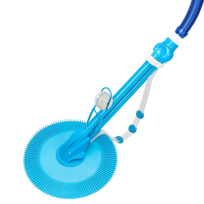 Nettoyeur de piscine automatique bleu avec 10 tuyaux durables et soupape de régulation, élimination efficace de la saleté et des feuilles, pour les piscines hors terre jusqu'à 16 pi x 34 pi