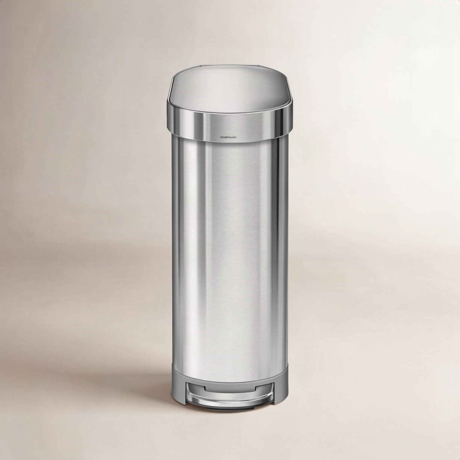 simplehuman 12gal Slim Hands-Free Step Can, Brushed Stainless Steel