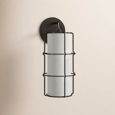 Maxwell Single Light Steel Dimmable Armed Sconce