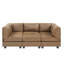 Canapé d'angle modulaire 6 places en similicuir, revêtement, pattes en plastique, dossier et coussins amovibles, largeur 229 cm, profondeur 305 cm, hauteur 88 cm, poids 121 kg, montage facile.-366785120