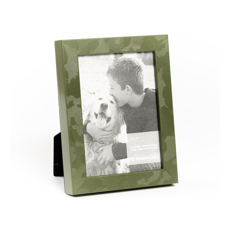Cadre pour photo simple en bois embossé, Vert, 4 po x 6 po