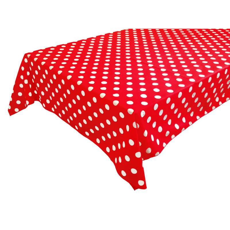 Nappes à pois, L 60 po x l 48 po, Blanc / rouge