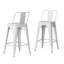 Rayne - Tabouret de comptoir en métal 24 po - Blanc vieilli-423256578