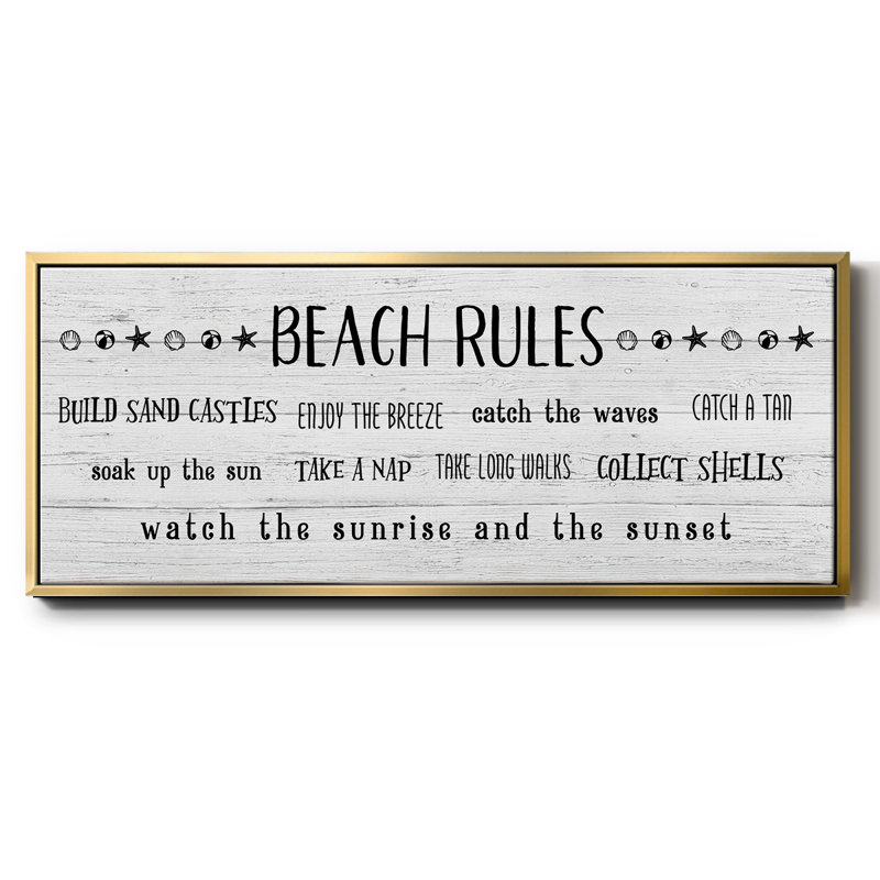 Rules of the Beach - Toile encadrée, H 12 po x l 30 po