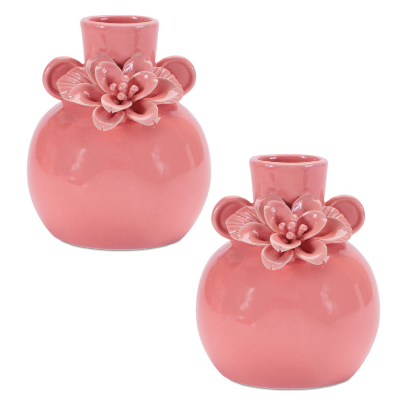 Vase en grès avec accents floraux