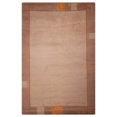 Choco 100% Wool Handmade Tibbati Contemporary Rectangle Indoor Area Rug Hand Knotted