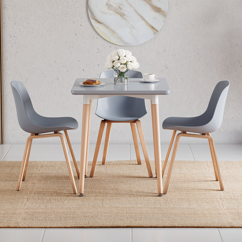 Joey Beech Solid Wood Base Dining Table, Grey