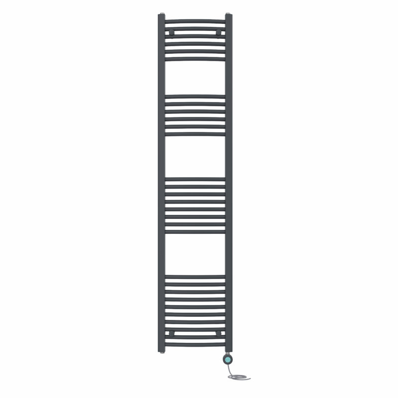 Curved Towel Rail Heated Towel Rails, 180cm H x 40cm W x 4.5cm D, Anthracite