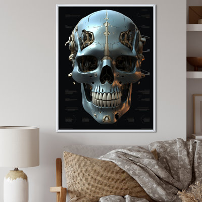 " Smiling Cyborg Skull Funky Halloween I " Color Photography Print
