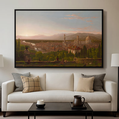 View of Florence from San Miniato, 1837-Thomas Cole-Framed Gallery Wrapped Canvas