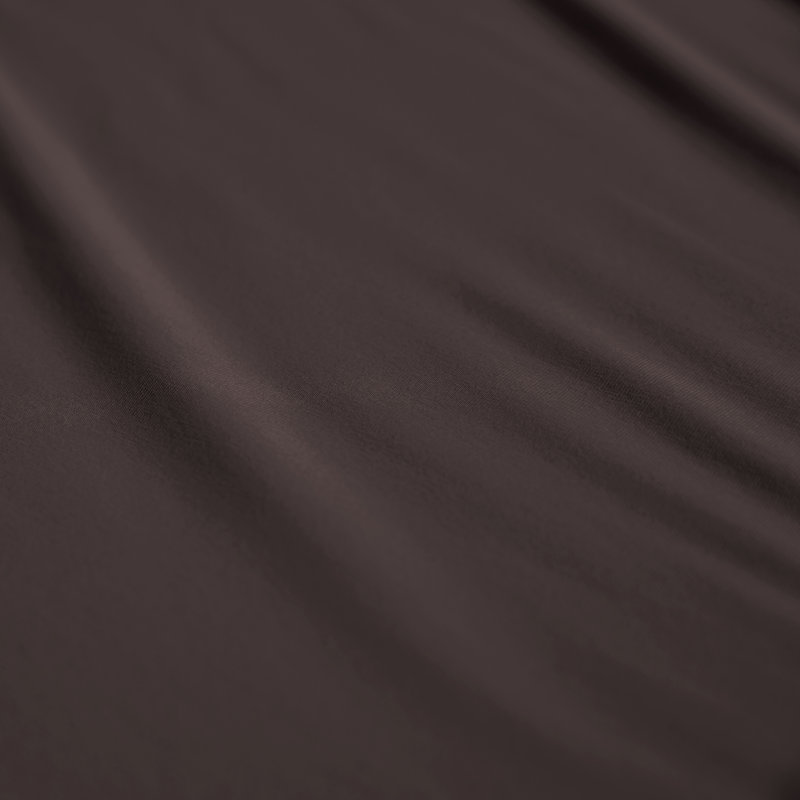 Cotton Blend Jersey Knit Fitted Sheet, 90 - 100cm x 200 - 220cm, Dark brown