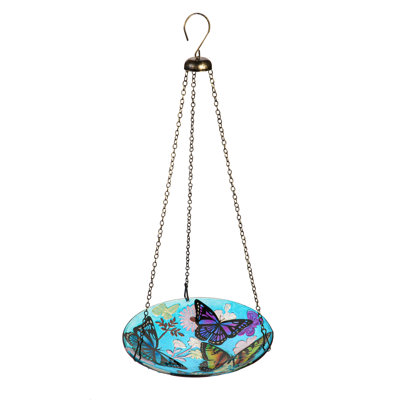 Glass Single Tier Birdbath