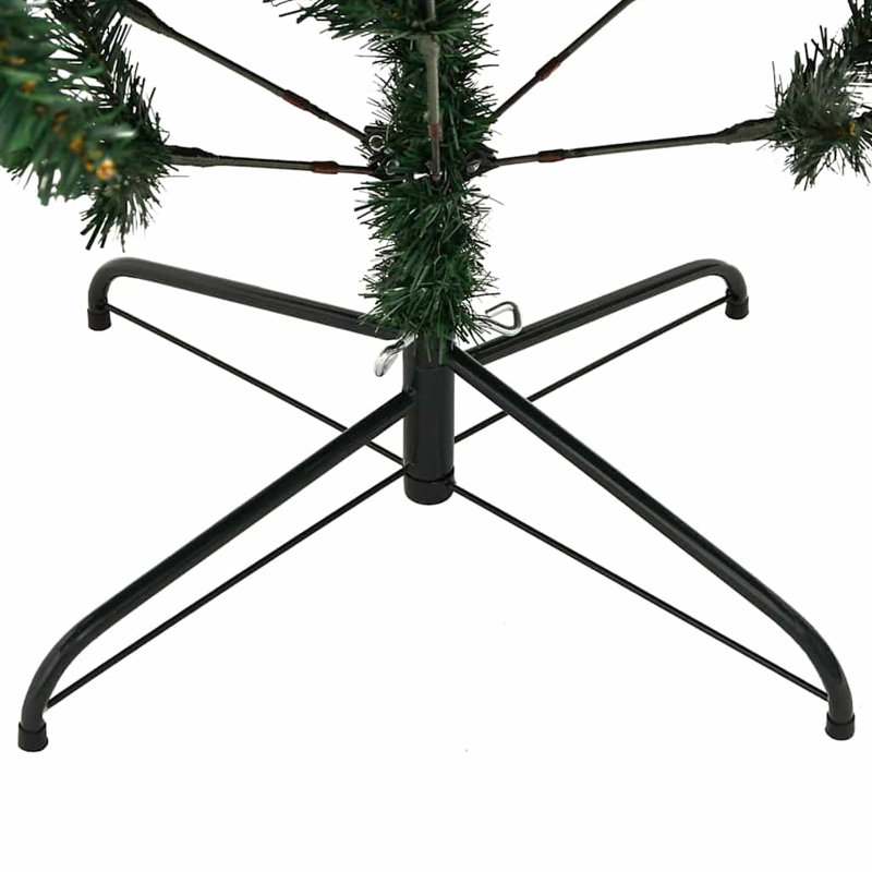 Artificial Hinged Christmas Tree 150 LEDs Green, 3.94' H, Black