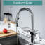 Robinet de cuisine en acier inoxydable à une arche à bec rétractable à double fonction Finish-21419051