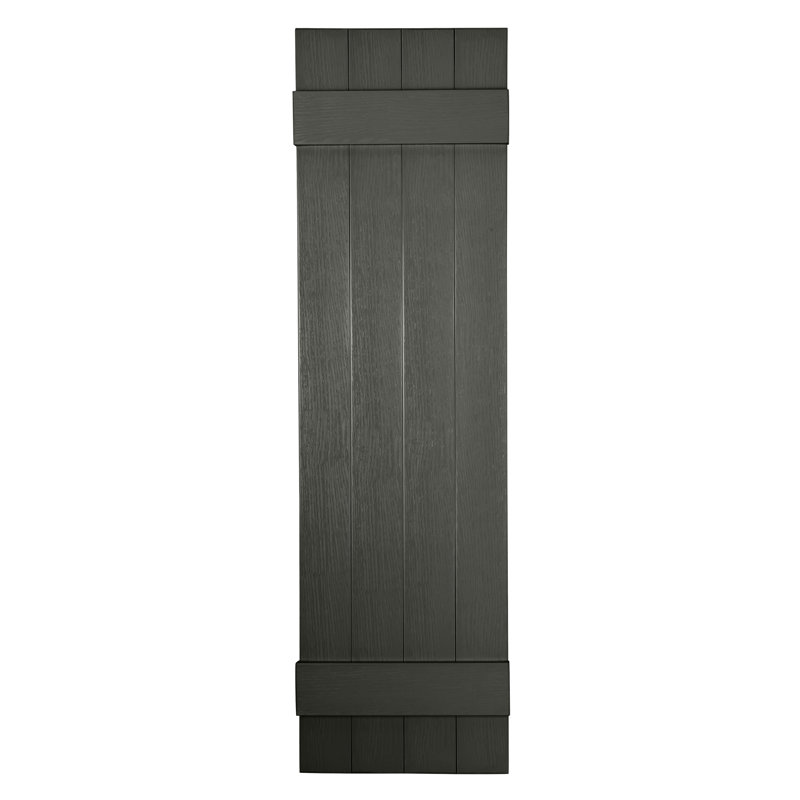 Persiennes personnalisées à 4 planches fermées, Gris foncé, 54"